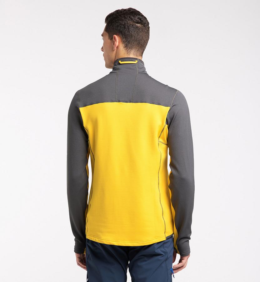 Haglöfs Mens Roc Sheer Mid Layer Black Yellow New Zealand 91280CAQS